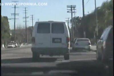 Three Randy Studs Fuck A Young Babe In The Back Of Their Van - upornia.com