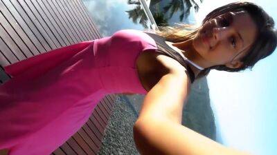 18 Year Old Model Melena Starts Rubbing Her Clit By The Sea! - upornia.com - Russia