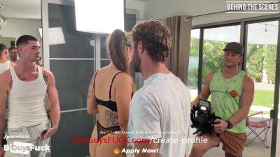 Bts: Busty Babe Has Fun Watching Two Hotties Fuck! - upornia.com