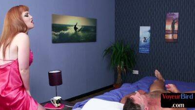 Cuddly Ginger Voyeur Encouraging Wanker While Stripping - upornia.com - Britain