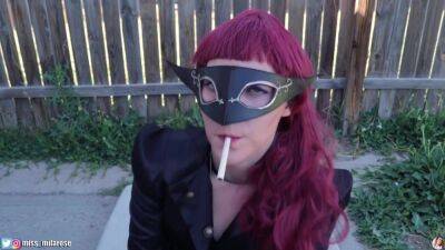 Kasumi Yoshizawa Smokes & Masturbates (persona 5 - hclips.com