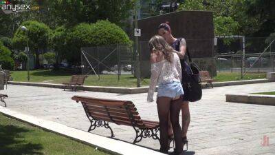 Tattooed mistress Silvia Rubi enjoys humiliated one kinky whore in public - sunporno.com