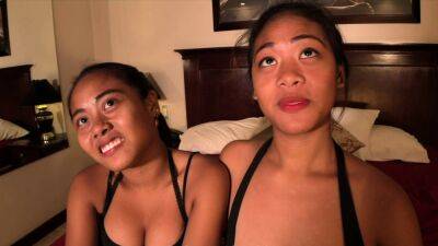 Big tit Thai stepsisters suck and fuck a big dick - drtuber.com - Thailand