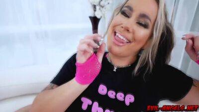 The naughty girl dubs herself the Deepthroat Princess - sunporno.com