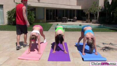Teen bffs suck n fuck yoga instructor - veryfreeporn.com