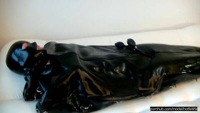 Sexy Latex Slave In The Rubber Bondage Body Bag - hclips.com