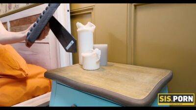 Stepbrother fucks unsuspecting blindfolded girl on the bed - sexu.com