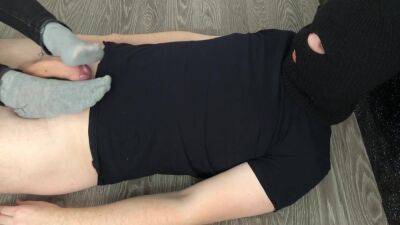 Sexy Girl Sockjob & Handjob With Gray Socks Cumshot Domination Socks Smell - upornia.com