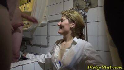 Dirtyslut - Pissed On By Many Guys At The Restroom Of A - upornia.com