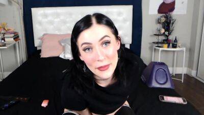 Blue eyed brunette princess with black stockings - drtuber.com