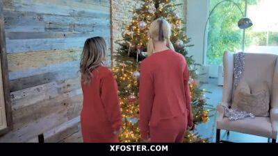 Cute Blonde Teen Joins Her FosterParents For Threesome on Christmas - sexu.com