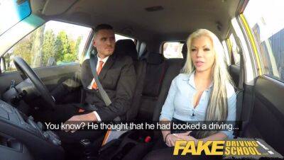 Busty Blonde - Fake Driving School Busty blonde examiners sexual skills secures her job - xxxfiles.com - Britain