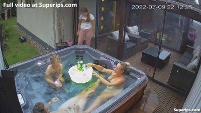 Ipcam German Nudist Family Enjoys The Jacuzzi - hclips.com - Germany