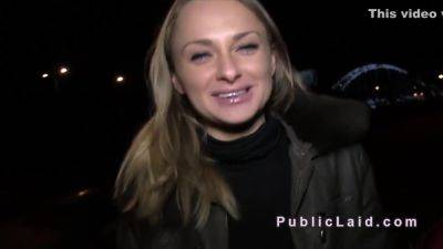 Beautiful Russian Blonde Bangs In Public - hclips.com - Russia