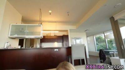 Small Blondie Gets Facial - videomanysex.com