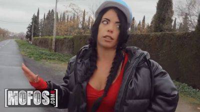 El Nino Polla - Megan Fiore gives Jordi El Nino Polla a rough handjob while riding an E-Scooter in the empty road - sexu.com - Italy