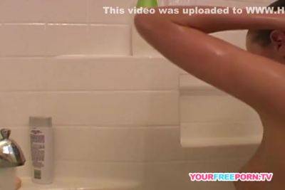 Cute Ally Taking Shower And Shaving - hclips.com