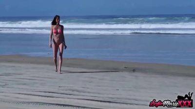 cougar - Stunning Cougar Fucked Hardcore At Public Beach With Sofie Marie - hotmovs.com