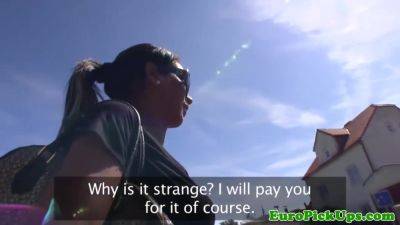 Busty Euro Pulled In Park Giving Handjob - videomanysex.com