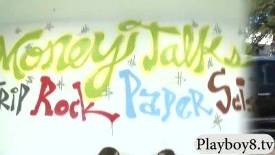 Babe Pursuaded To Tickles Her Shaved Pussy For A Few Bu - hclips.com