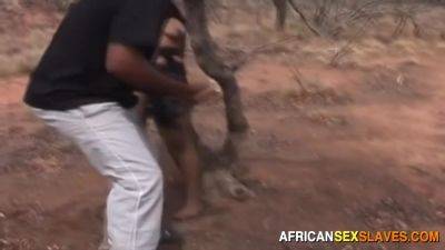 Black BDSM Slut Outdoor Rough Interracial Spitroast Domination - hotmovs.com