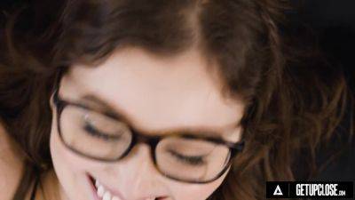 UP CLOSE - Big Ass College Hottie Leana Lovings Delightfully Enjoys Taking Her Man's Hard Cock - hotmovs.com