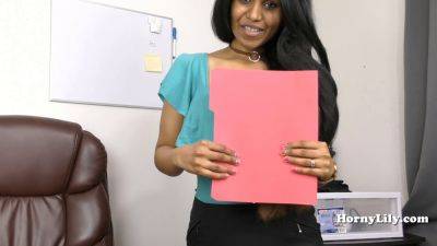 Lily - Tamil Lily's naughty roleplay POV: Horny secretary rides dildo in Tamil - sexu.com - India