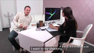 Dude Licks Feet To Slim And Gets Spanked - hclips.com