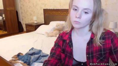 Blond Hair Girl Teenager In See Through Bra On Cam - hclips.com