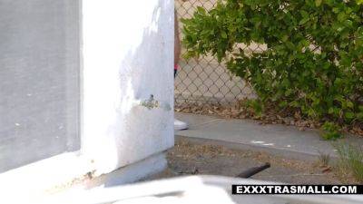 Tall dude plows petite trespasser with his big cock - sexu.com