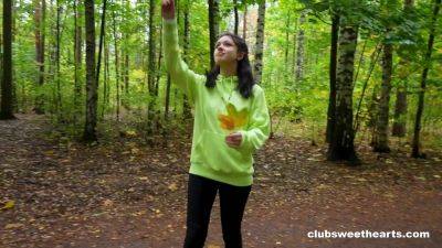 Club Sweethearts gets her tight pussy drilled in the Woods by a hung teen - sexu.com