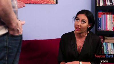 Voyeur CFNM MILF in stockings and heels leads wanker to cum - hotmovs.com