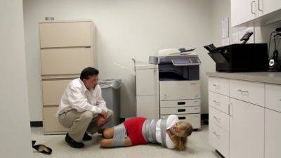 Horny Big-breasted Blondie Secretary Tied - Bondage - hclips.com