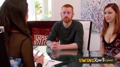 Big Bust Wives Go Topless While They Meet - hclips.com