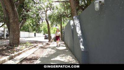 Briar Rose caught sneaking in neighbor's back yard with small tits & tight pussy - sexu.com