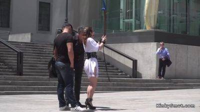 Babe Walking Male Stick On A Stick In Public - hclips.com