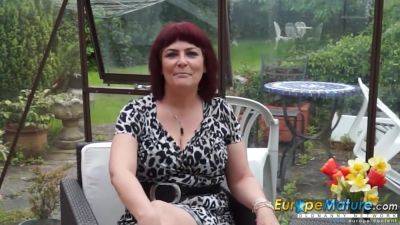 EUROPEMATURE Christina shows her breasts in the conservatory - hotmovs.com