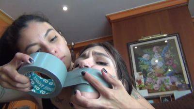 spanish brunette hogtied and gagged - upornia.com - Spain