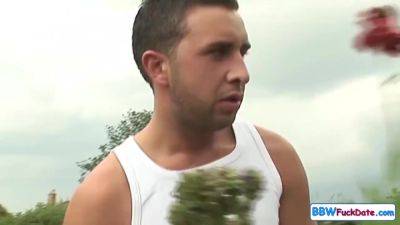 Huge Boobs - Fat Waitress Cached By Two Guys - upornia.com