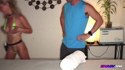 Blond Babe Blowjob During Sex Massage - hotmovs.com