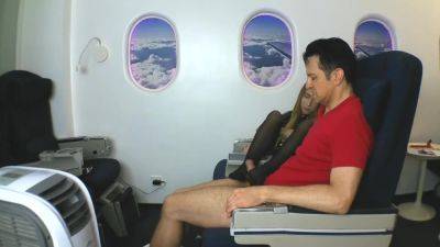 Stewardess gives nylon footjob in plane by Foot Girls - hotmovs.com