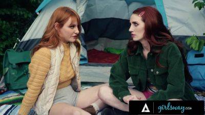 GIRLSWAY - Redhead Lacy Lennon & Her Sexy Neighbor Have A Hard Secret Affair During A Camping Trip - hotmovs.com