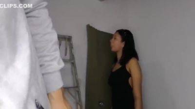 Brunette Latina Has Trouble With The Light But Sucks My Cock When I Go Upstairs - hclips.com