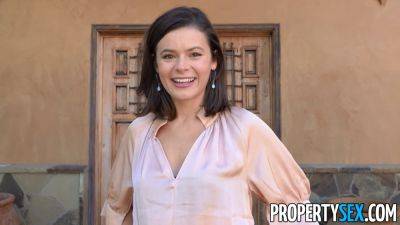 Dharma Jones, the gorgeous real estate agent, strips & sucks hard on a lucky cock - sexu.com