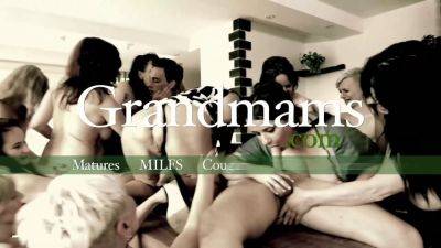 Watch 3 horny grannies & a gardener tag team a strapon at GrandMams - sexu.com
