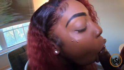 Ebony Stallion Gets Her Cheeks Clapped - upornia.com