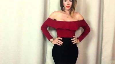 Gia Itzel - Wine Dress - drtuber.com