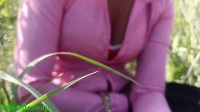 Desi Pink Shirt Bhabhi In Field And Creampie - hclips.com