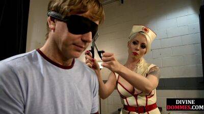 Femdom latex nurse pegging ballgagged patient with strapon - hotmovs.com