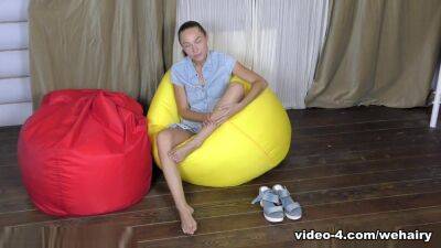 Nata masturbates on her colorful bean bags - hotmovs.com